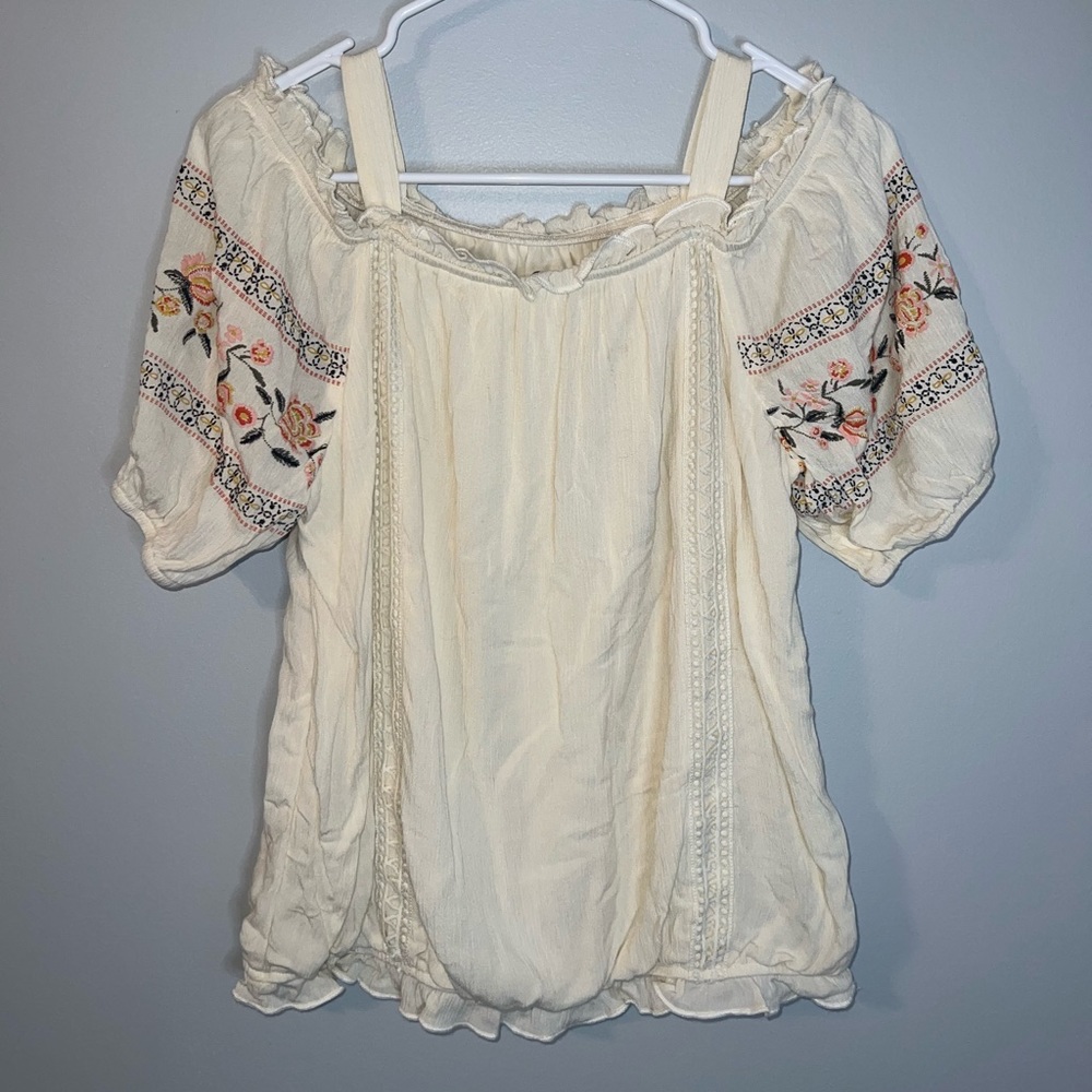 Girls Art Class Off Shoulder Top - Cream Color - Size 14/16